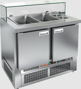 Стол холодильный HiCold SLE3-11GN низкое стекло