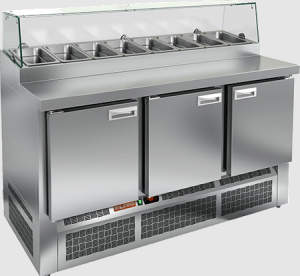 Стол холодильный HiCold PZE2-111/GN стекло