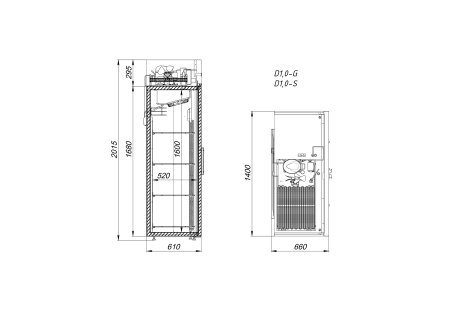 Шкаф холодильный Arkto V1.0-GD