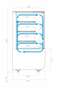 Витрина кондитерская Carboma KC70 VM 1,3-1 LIGHT 9005 (версия 2.0)