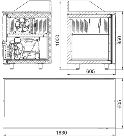 Стол холодильный Polair TM3GNpizza-GC