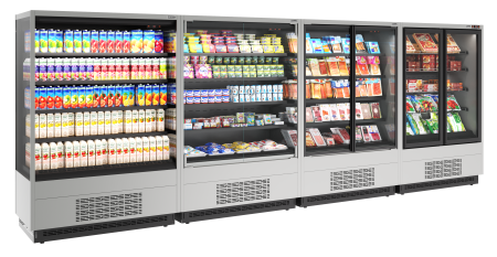 Горка холодильная Carboma FC20-07 VM 1,3-1 LIGHT фронт X0 9006-9005 (версия 2.0)