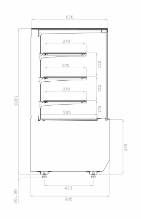 Витрина нейтральная Carboma KC70 N 0,9-1 LIGHT 9005-0109 (версия 2.0)